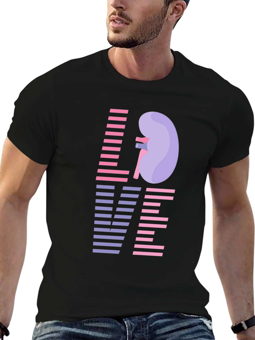 Love Kidney Graphic T-Shirt - Black