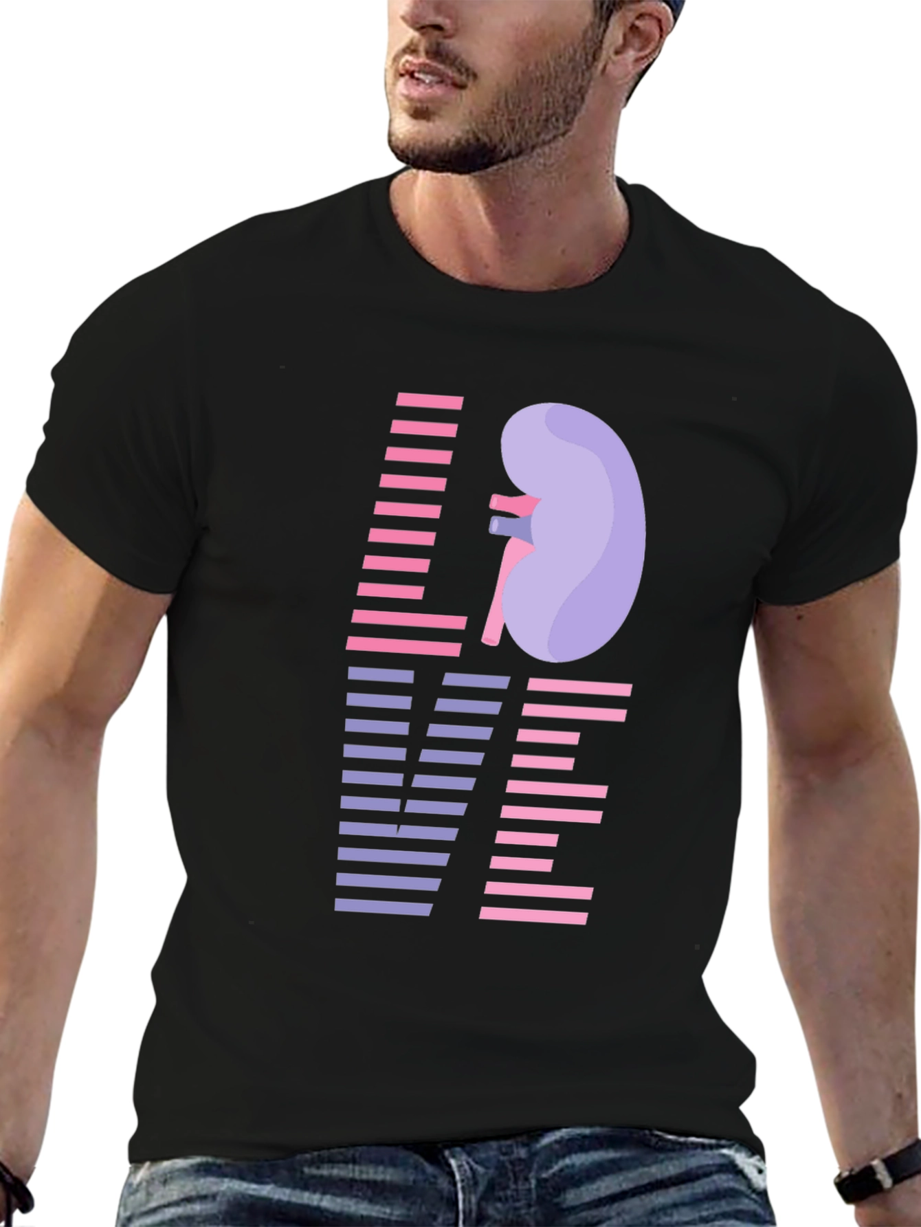 Love Kidney Graphic T-Shirt - Black