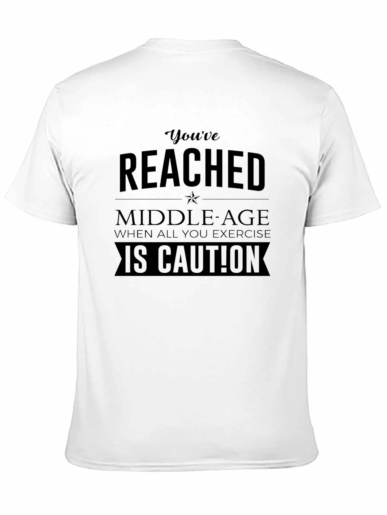Funny Middle Age Exercise Caution Novelty T-Shirt