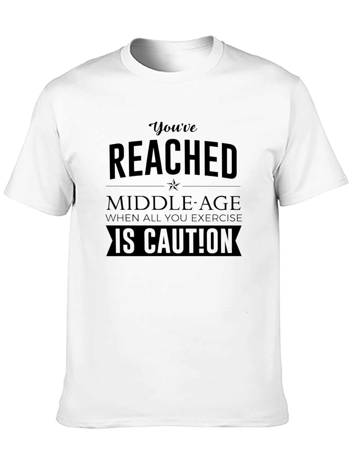 Funny Middle Age Exercise Caution Novelty T-Shirt