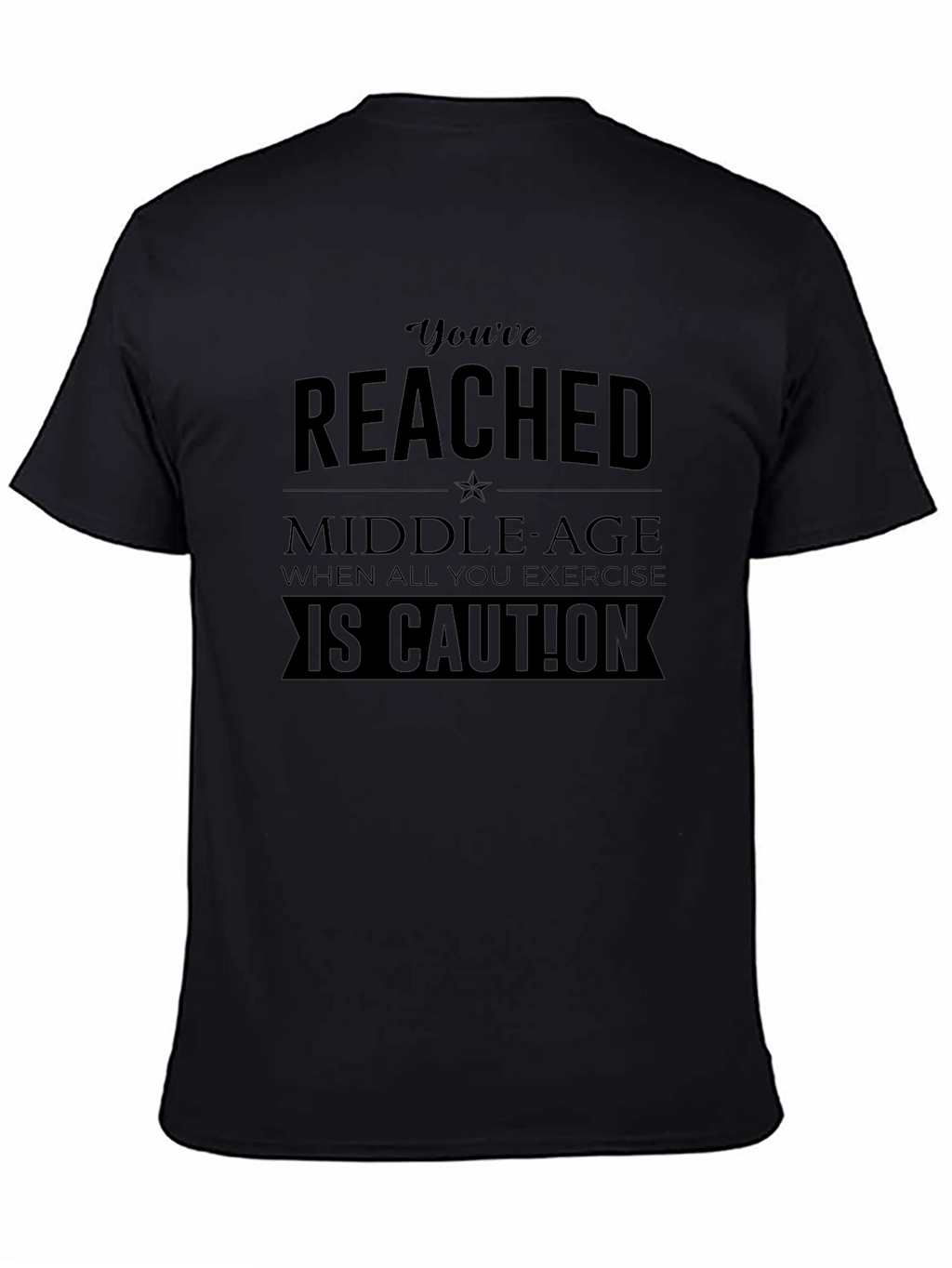 Funny Middle Age Exercise Caution Novelty T-Shirt