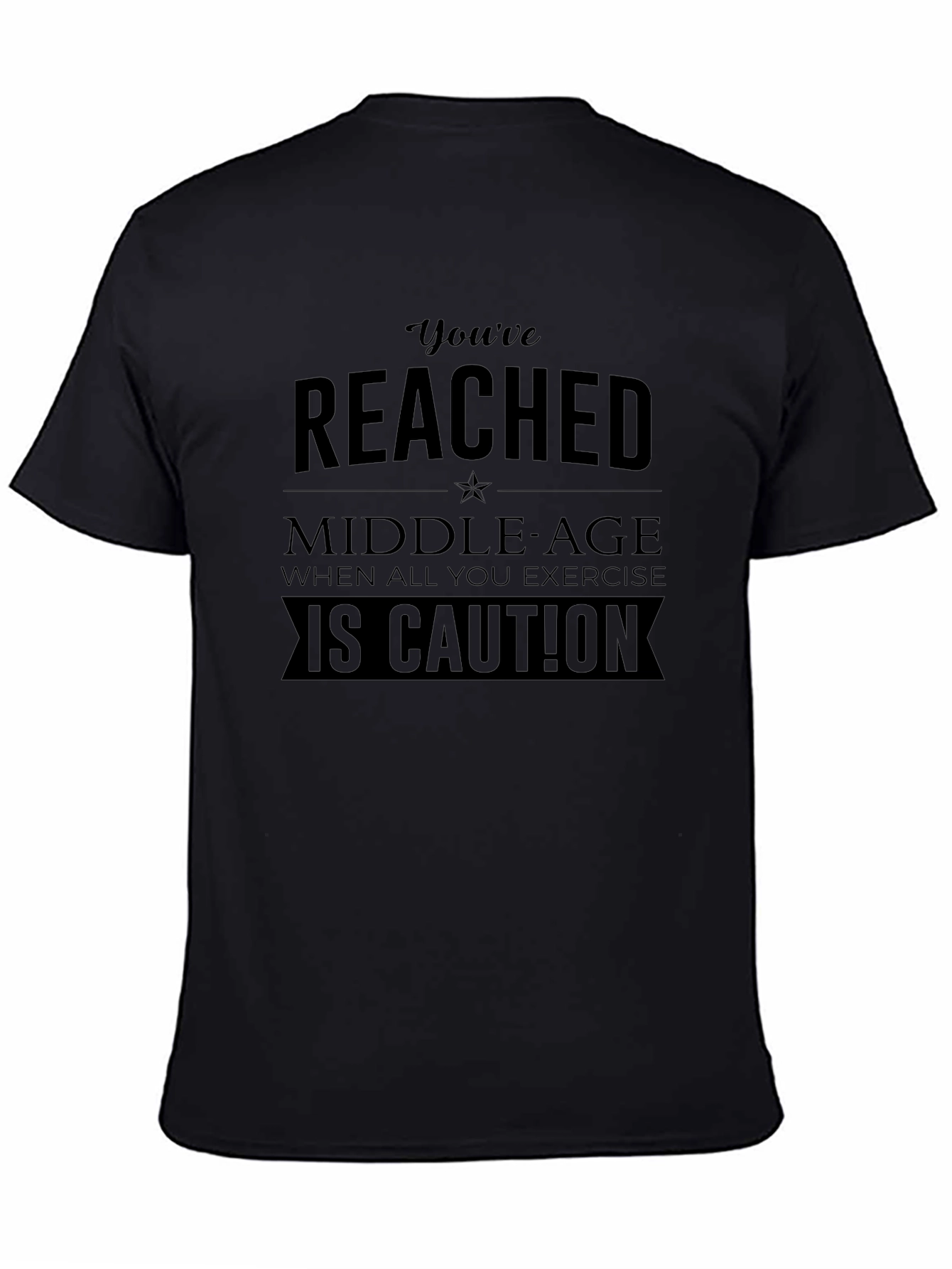 Funny Middle Age Exercise Caution Novelty T-Shirt