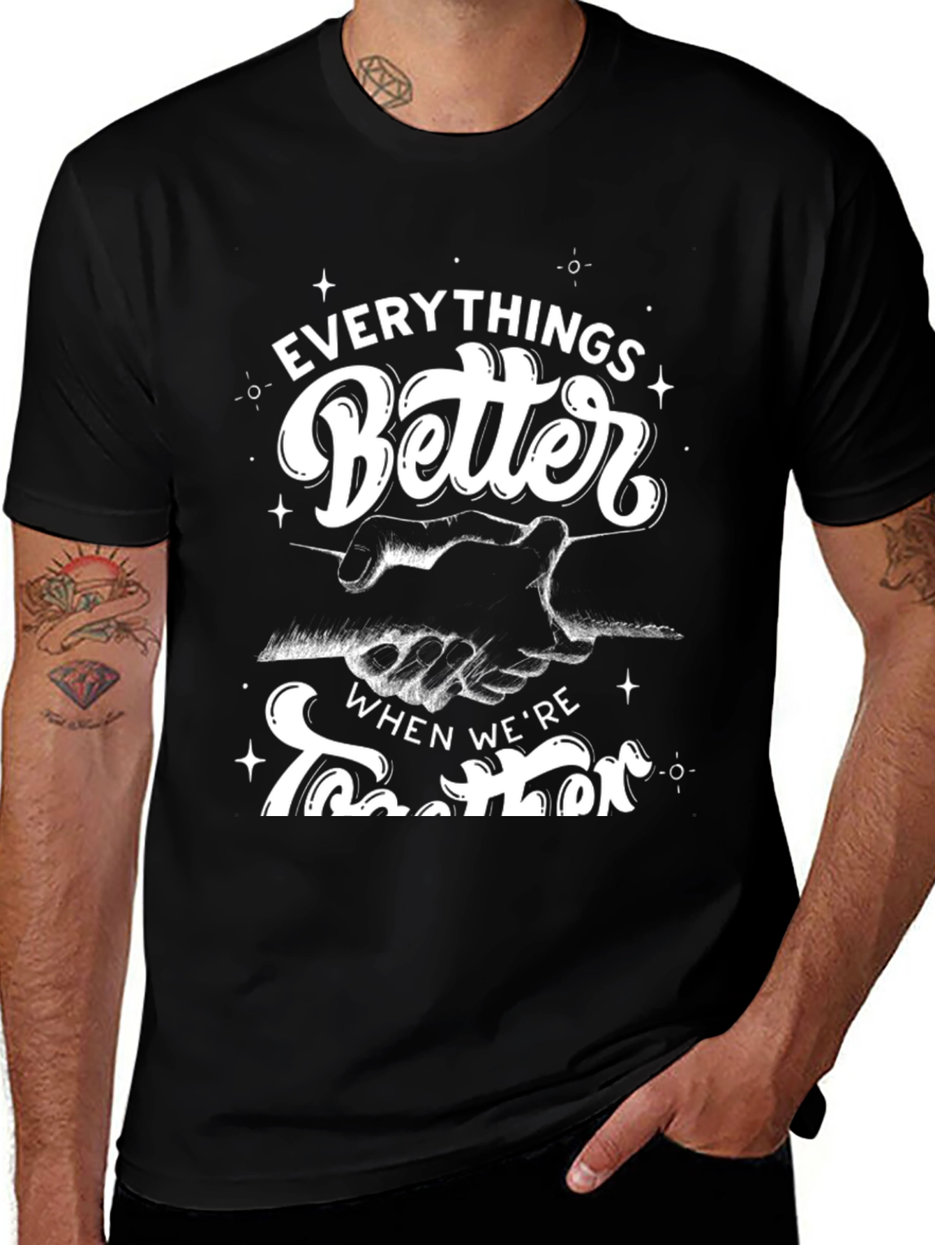 Everythings Better Together Black Graphic Tee