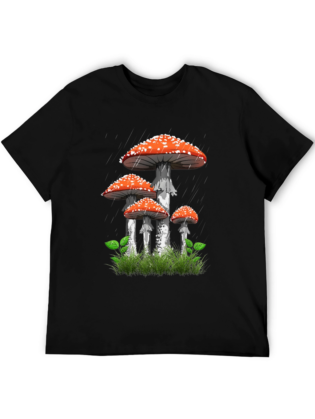 Mushroom Graphic Tee - Nature Lovers Black T-Shirt