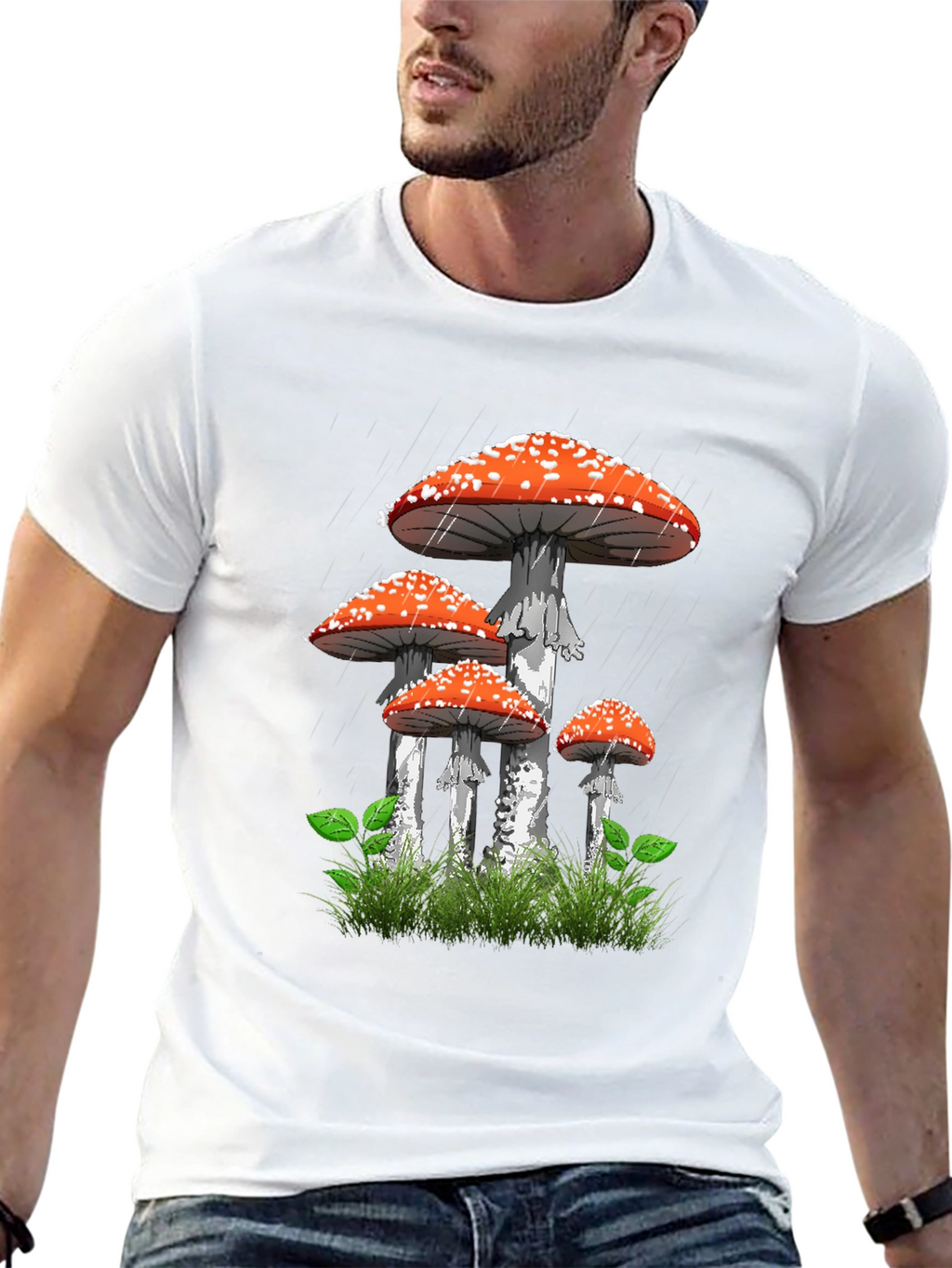 Mushroom Graphic Tee - Nature Lovers Black T-Shirt