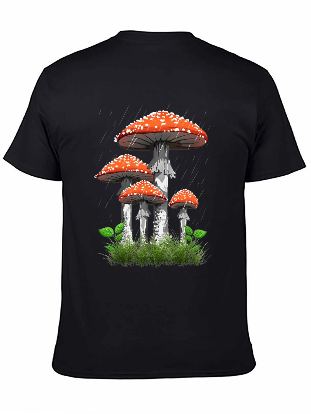 Mushroom Graphic Tee - Nature Lovers Black T-Shirt