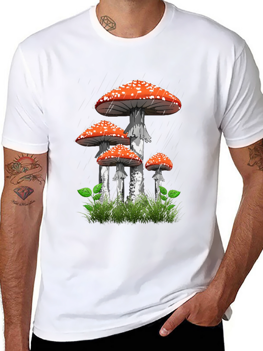 Mushroom Graphic Tee - Nature Lovers Black T-Shirt
