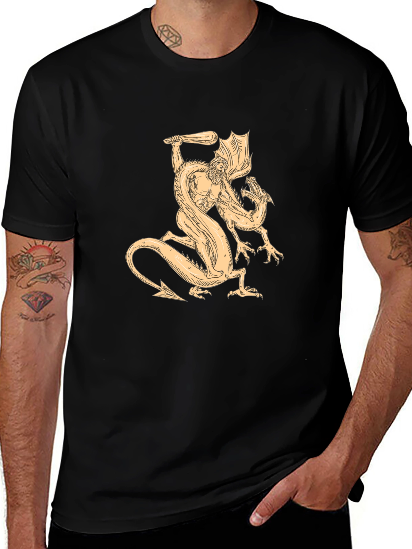 Mythical Beast Tee - Hero vs. Dragon Graphic