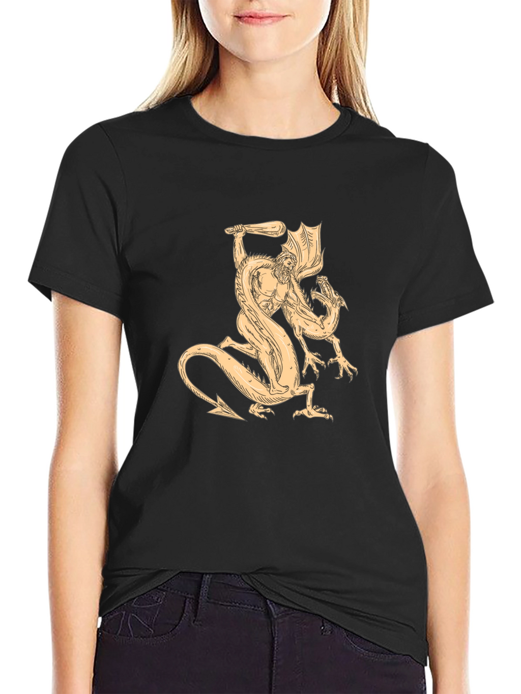 Mythical Beast Tee - Hero vs. Dragon Graphic