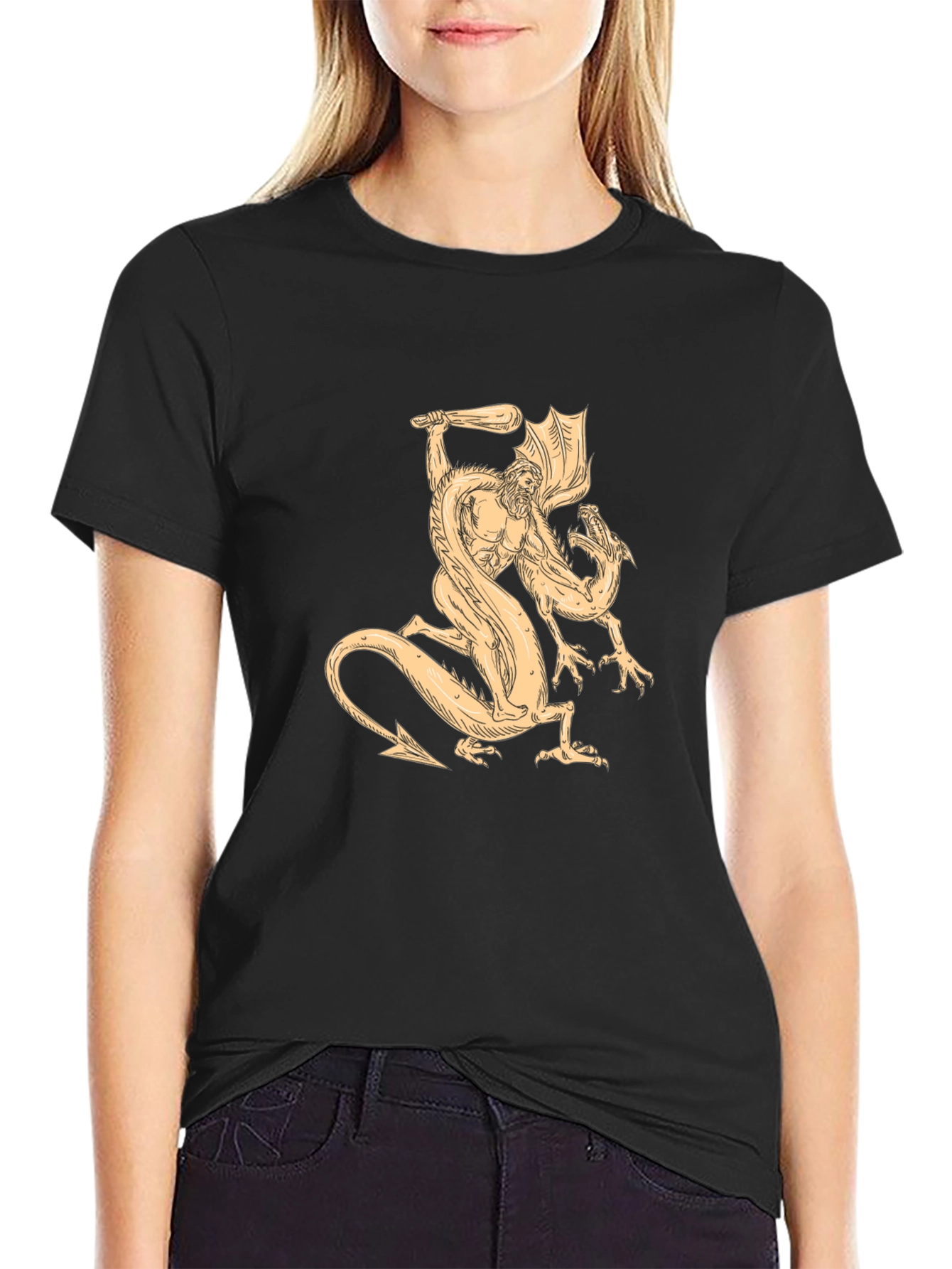 Mythical Beast Tee - Hero vs. Dragon Graphic
