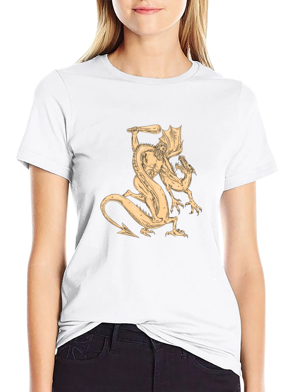 Mythical Beast Tee - Hero vs. Dragon Graphic