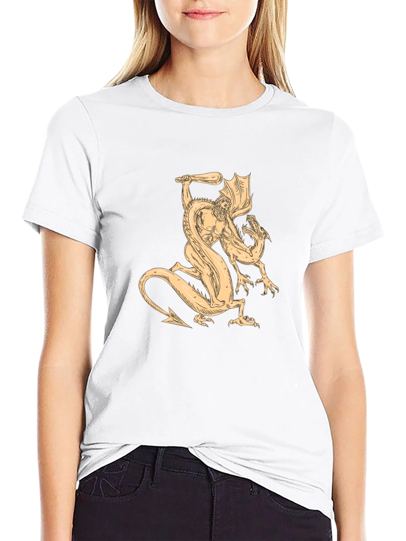 Mythical Beast Tee - Hero vs. Dragon Graphic