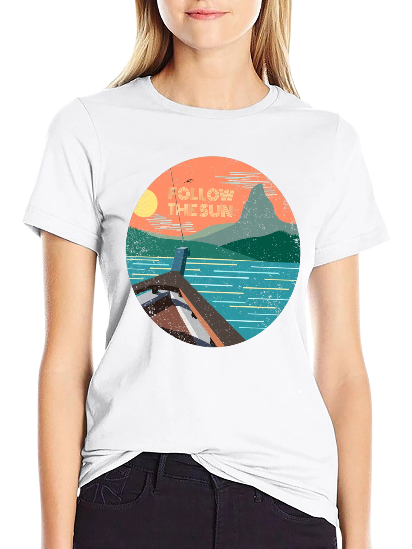 Follow the Sun Graphic Tee - Tropical Adventure T-Shirt