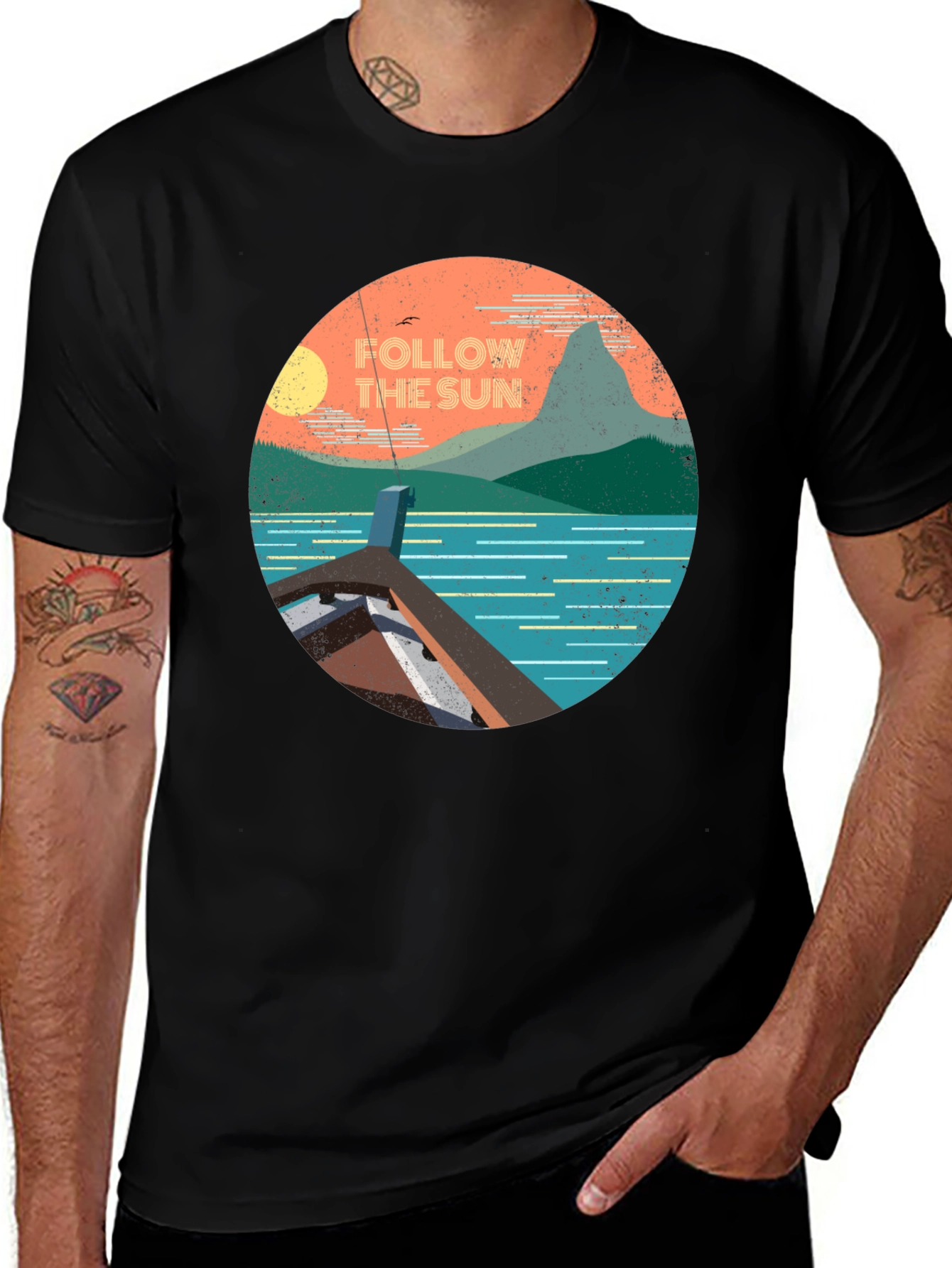 Follow the Sun Graphic Tee - Tropical Adventure T-Shirt