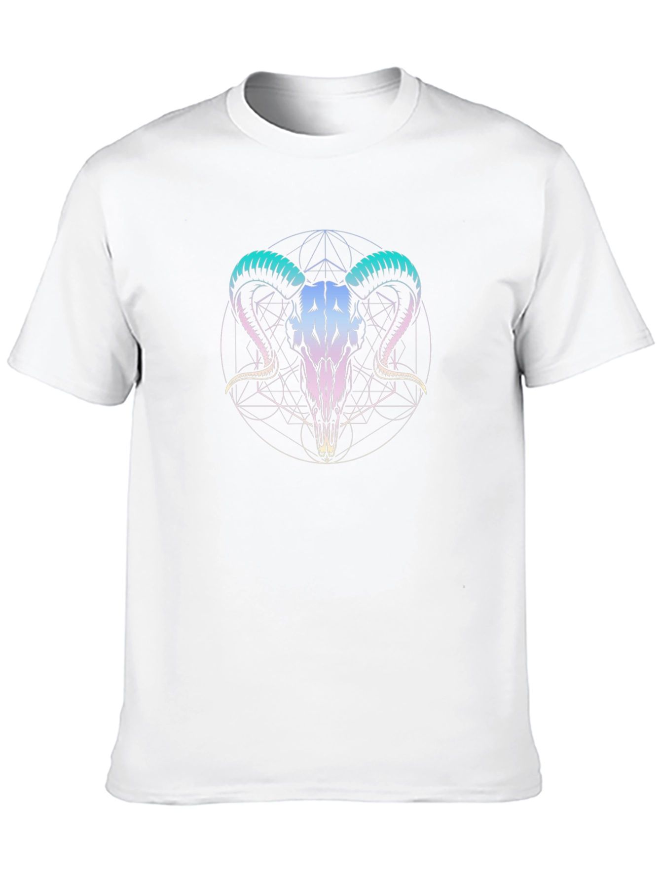 Ram Skull Graphic Tee - Black Cotton T-Shirt