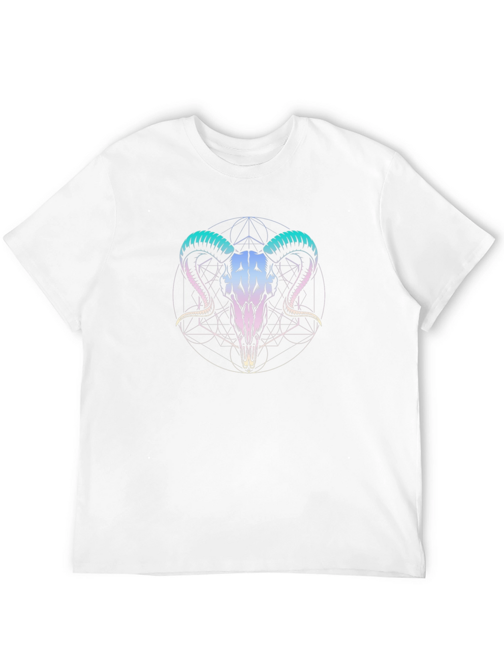 Ram Skull Graphic Tee - Black Cotton T-Shirt