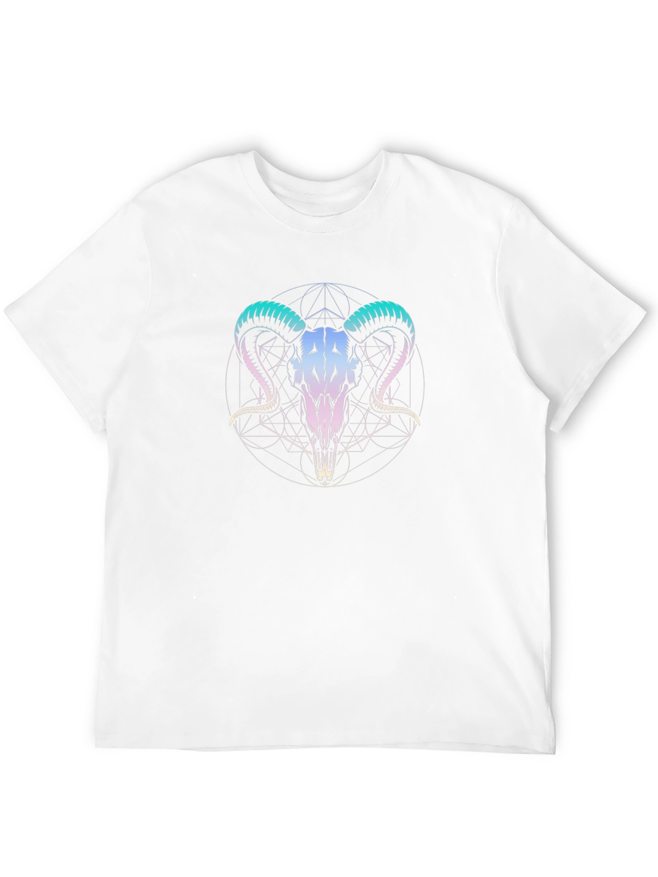 Ram Skull Graphic Tee - Black Cotton T-Shirt
