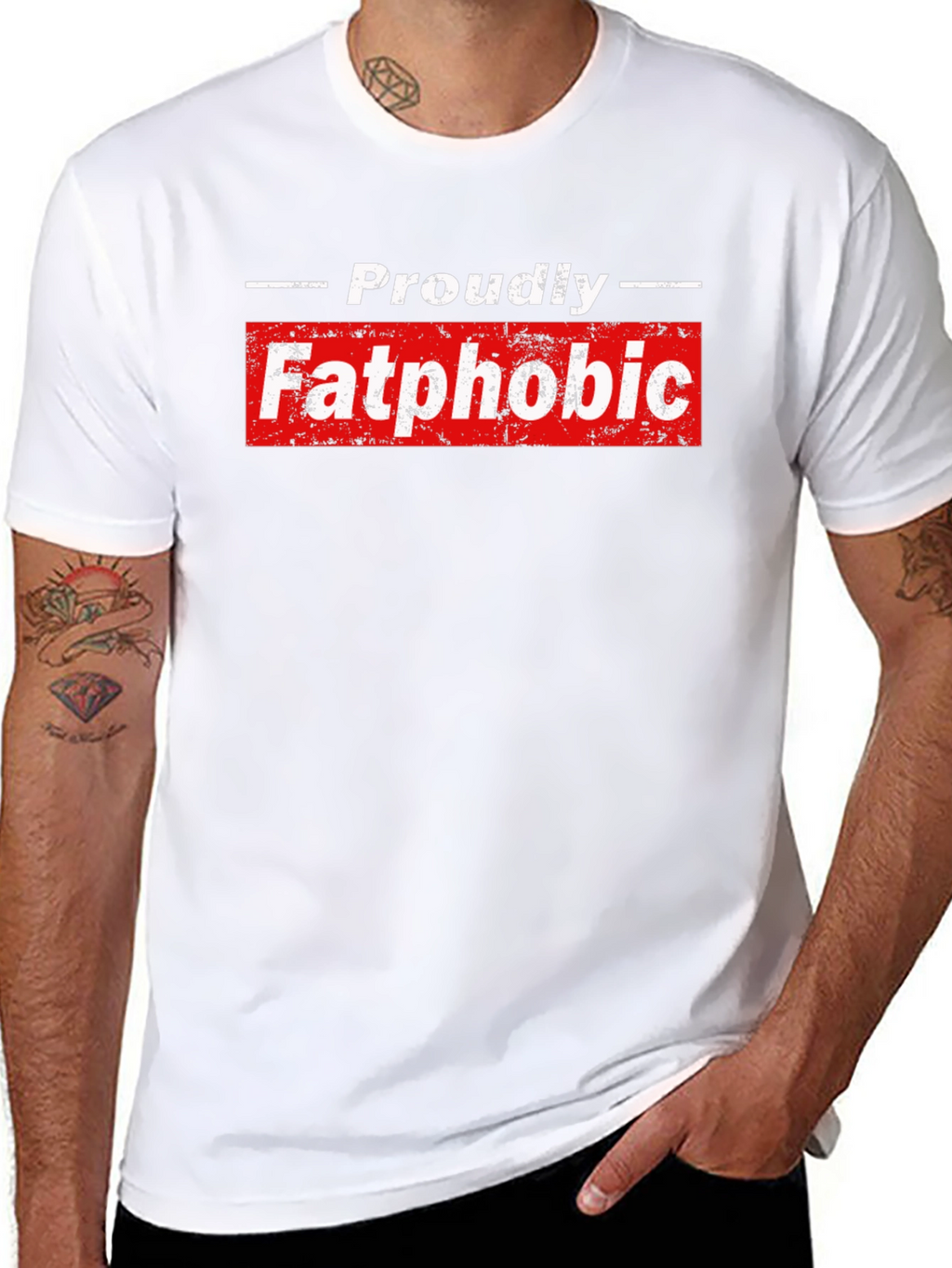 Proudly Fatphobic Graphic Tee - Bold Statement Shirt