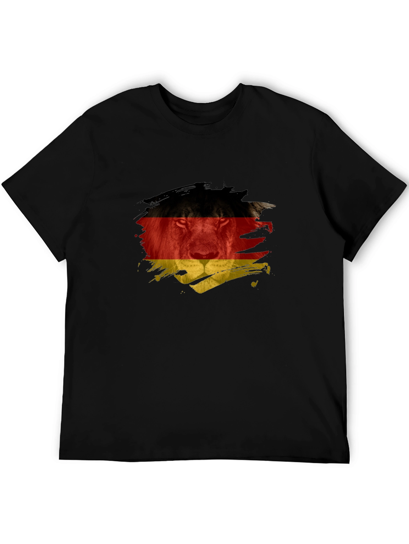 Germany Flag Lion Graphic T-Shirt - Black