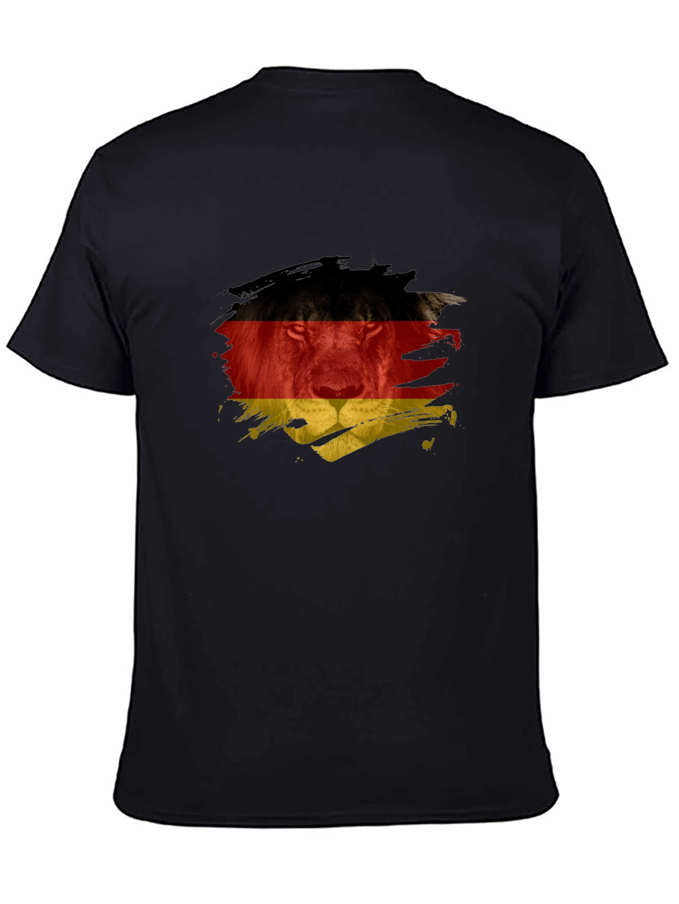 Germany Flag Lion Graphic T-Shirt - Black