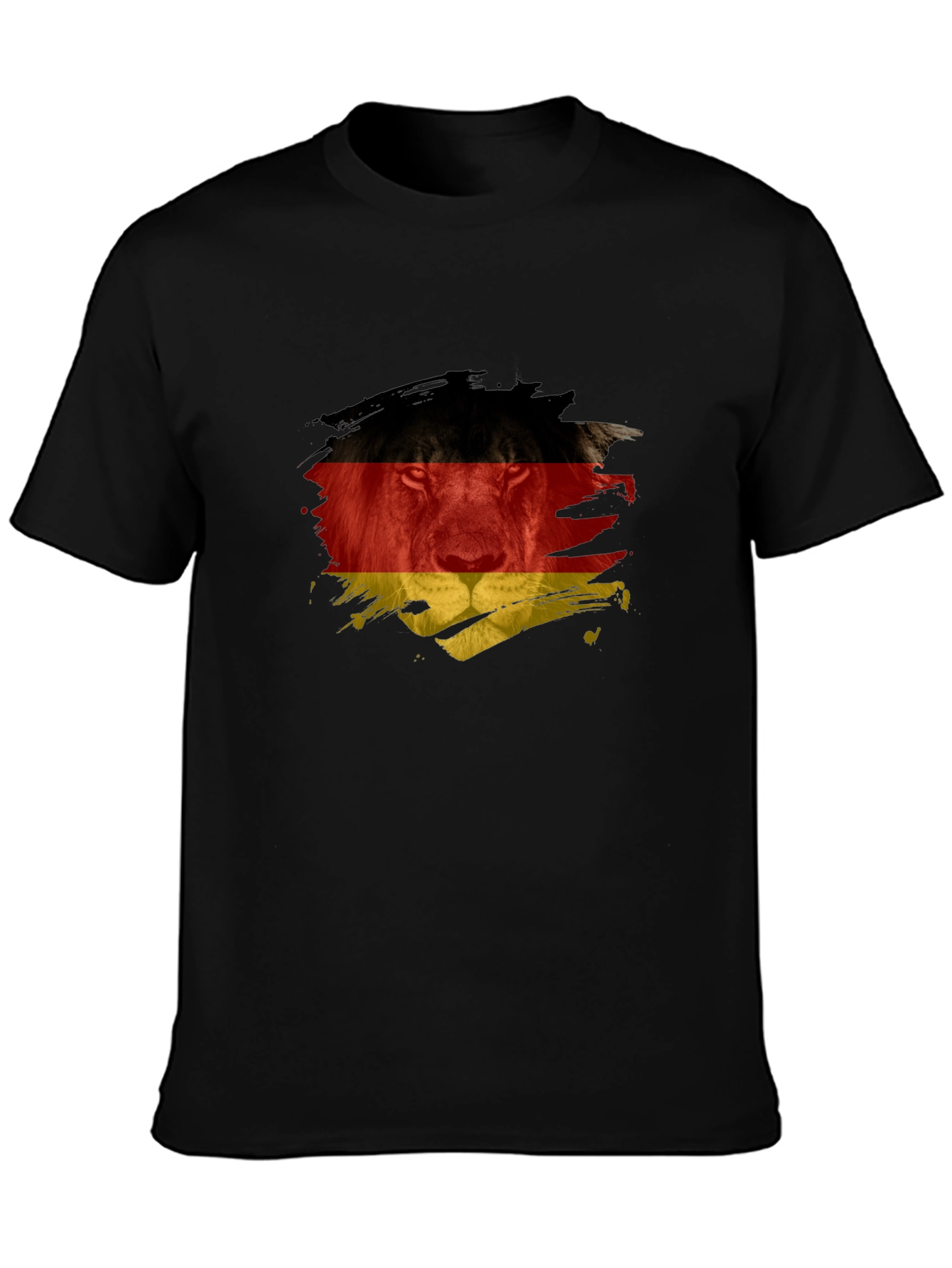 Germany Flag Lion Graphic T-Shirt - Black