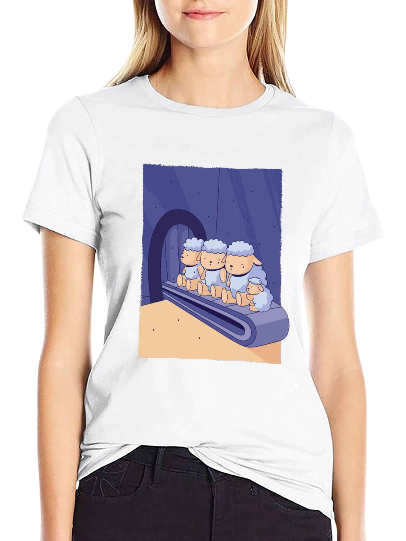 Sheep on Conveyor Belt Graphic Tee