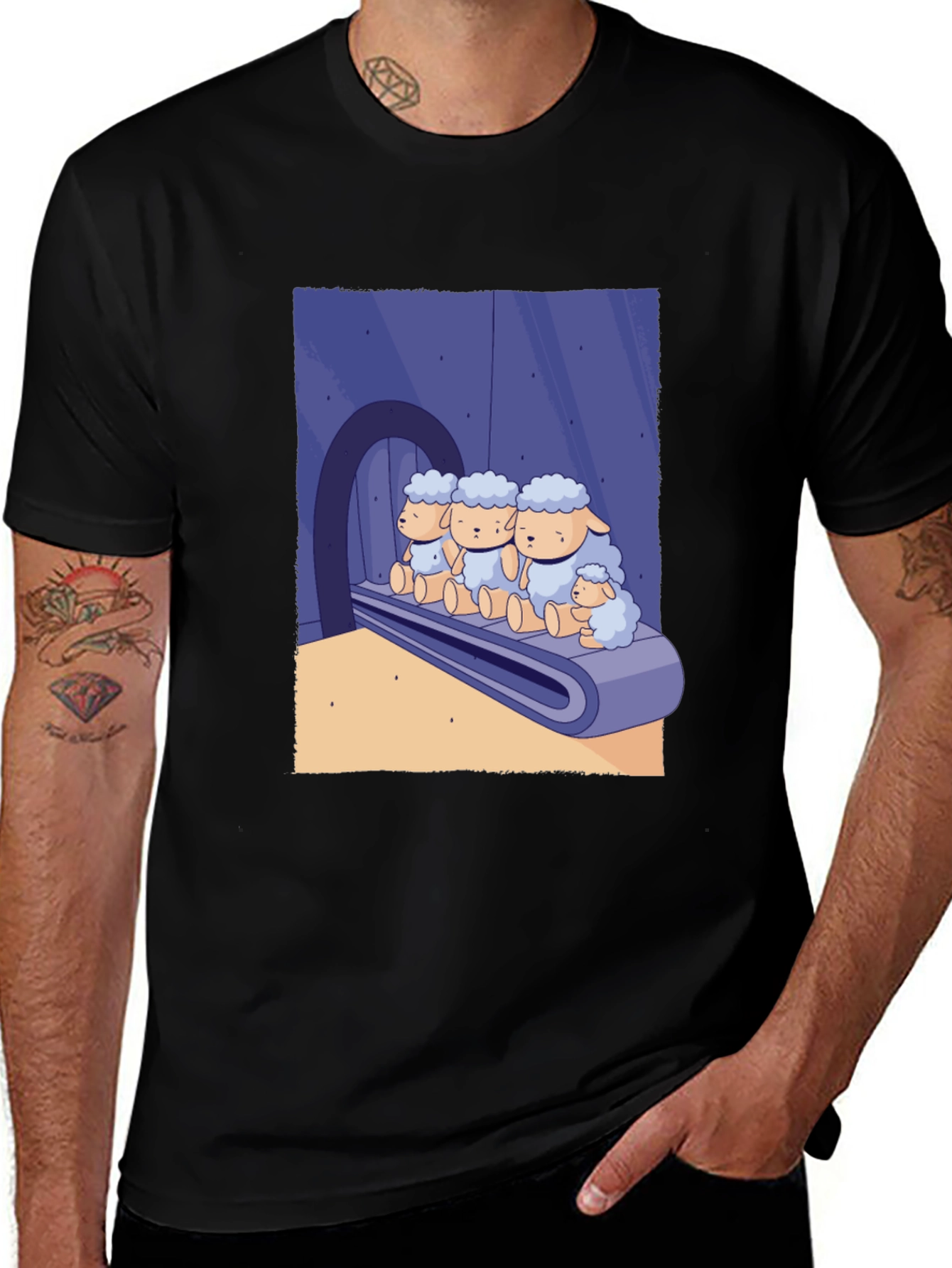 Sheep on Conveyor Belt Graphic Tee