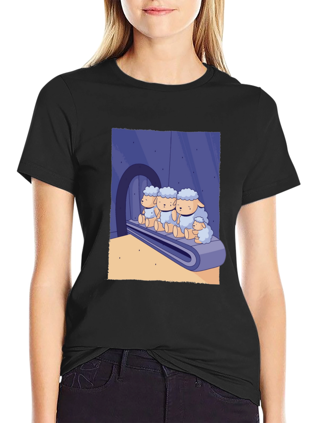 Sheep on Conveyor Belt Graphic Tee