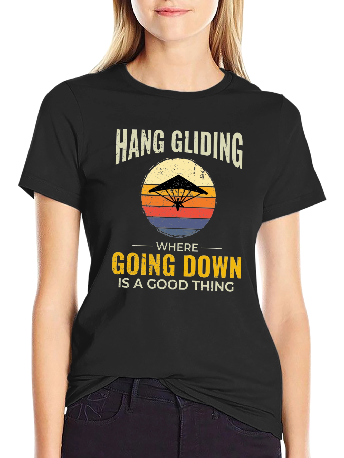 Hang Gliding T-Shirt - Going Down Is a Good Thing