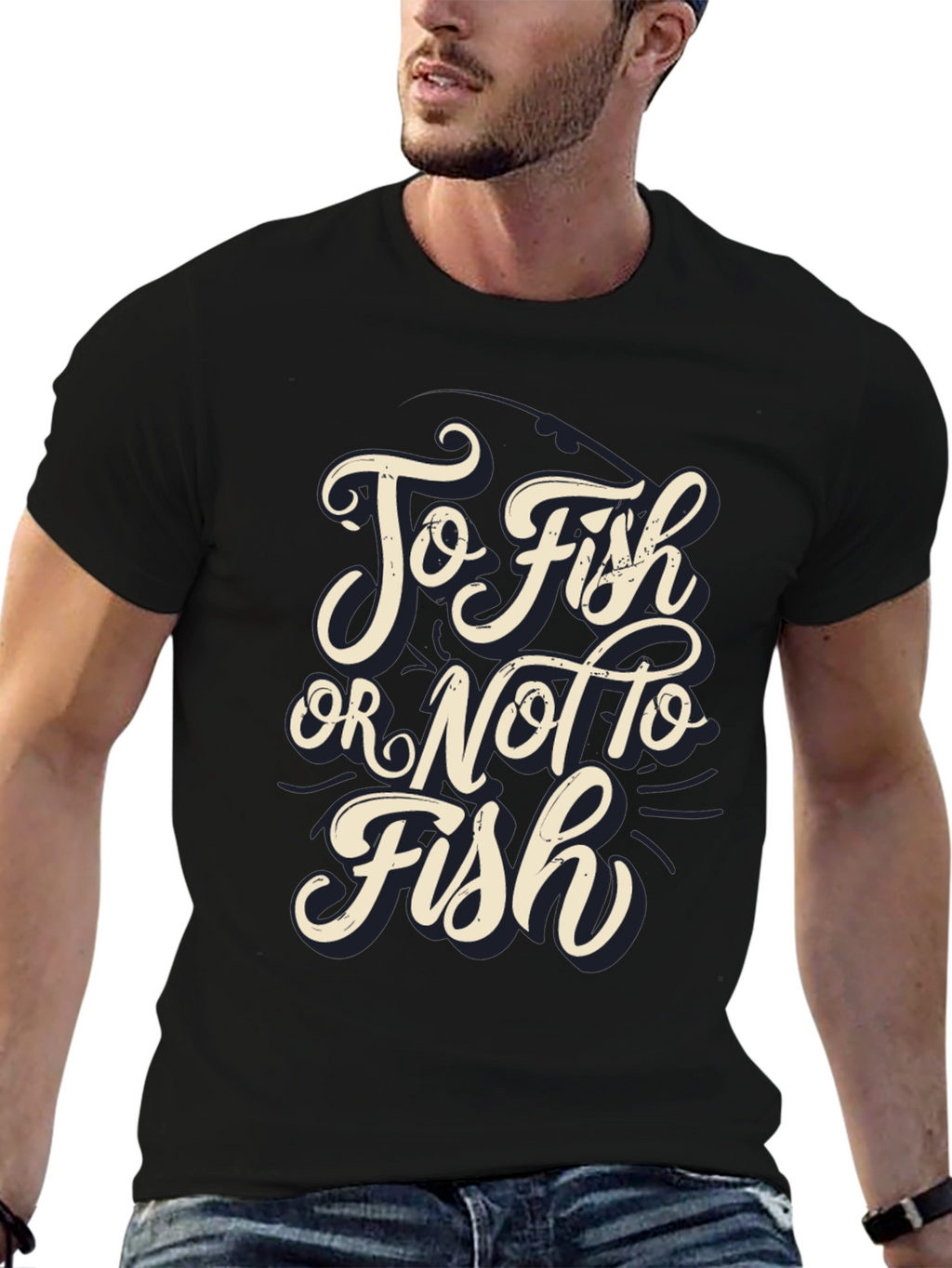 To Fish or Not to Fish Black T-Shirt