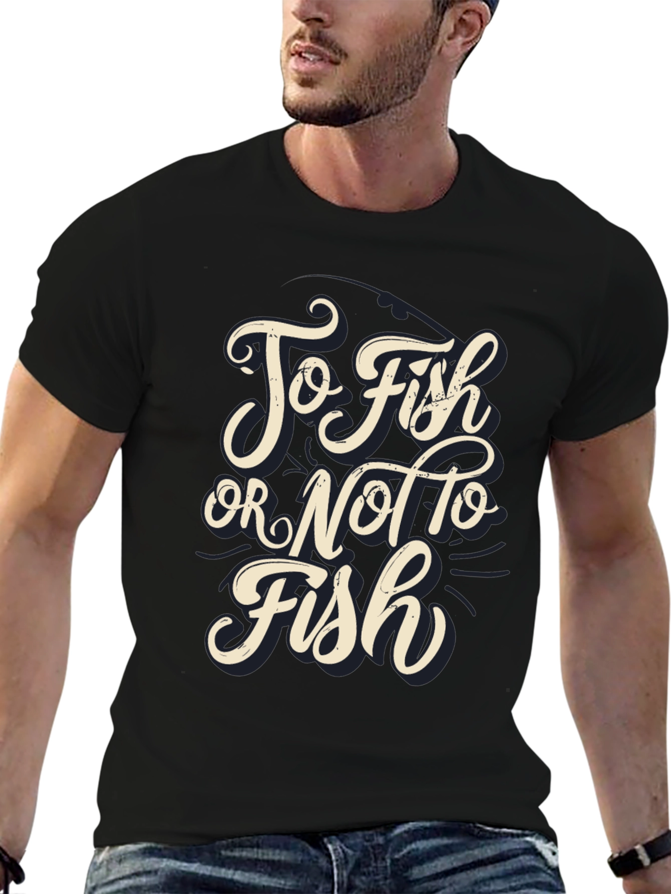 To Fish or Not to Fish Black T-Shirt