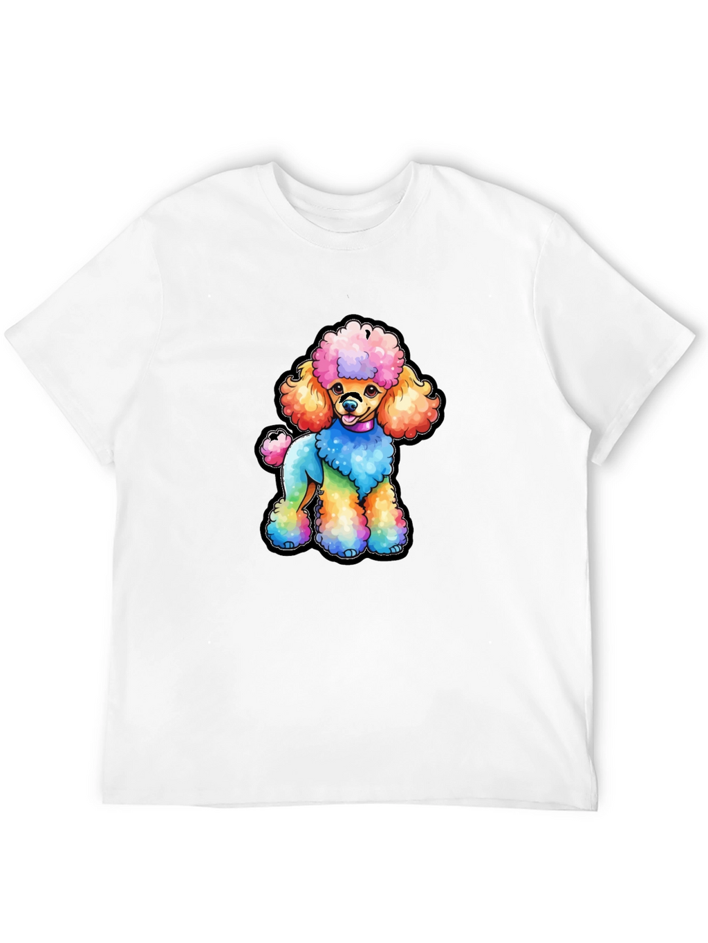 Rainbow Poodle Graphic T-Shirt