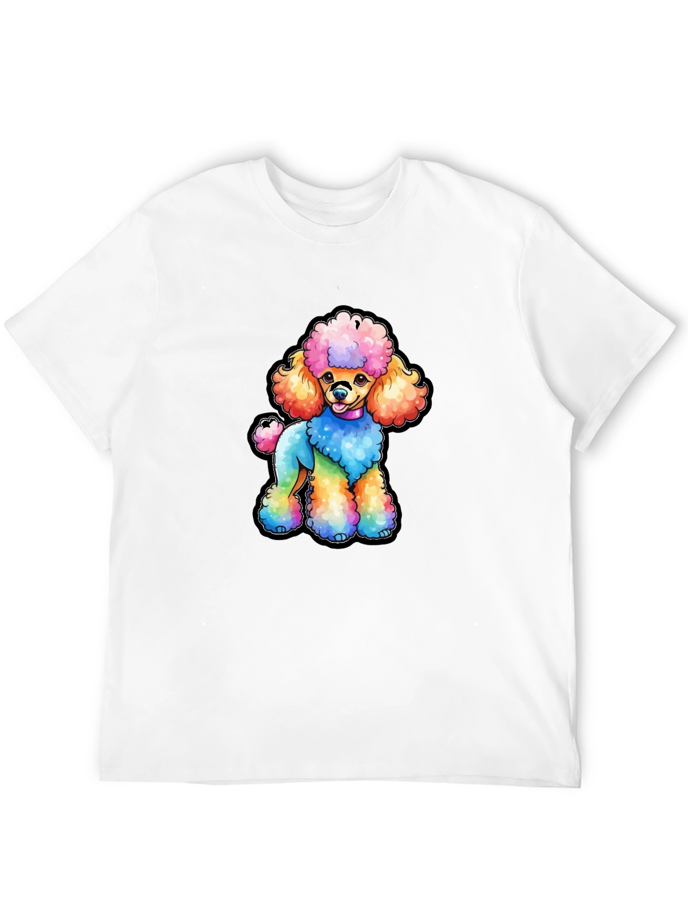 Rainbow Poodle Graphic T-Shirt