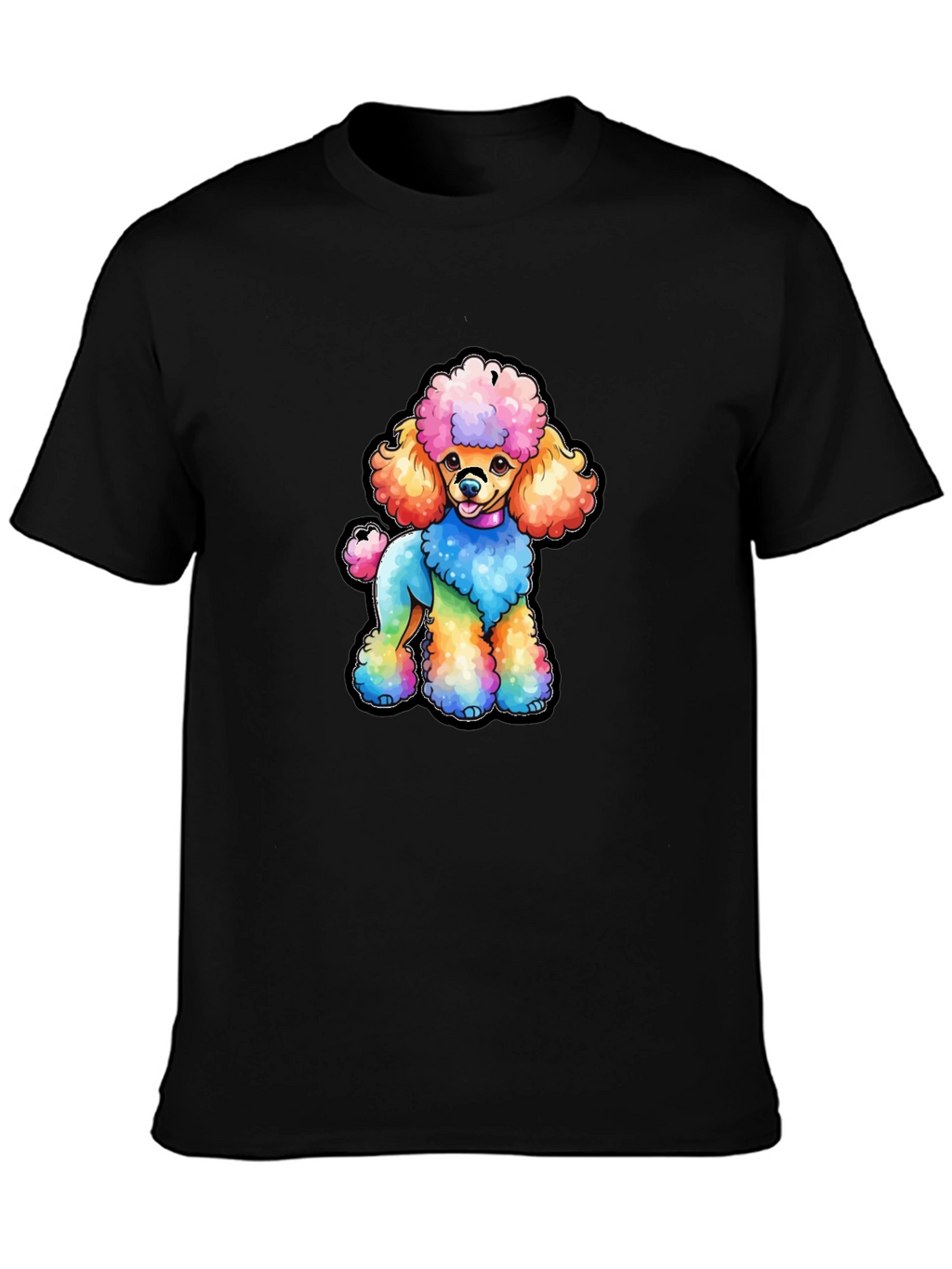 Rainbow Poodle Graphic T-Shirt