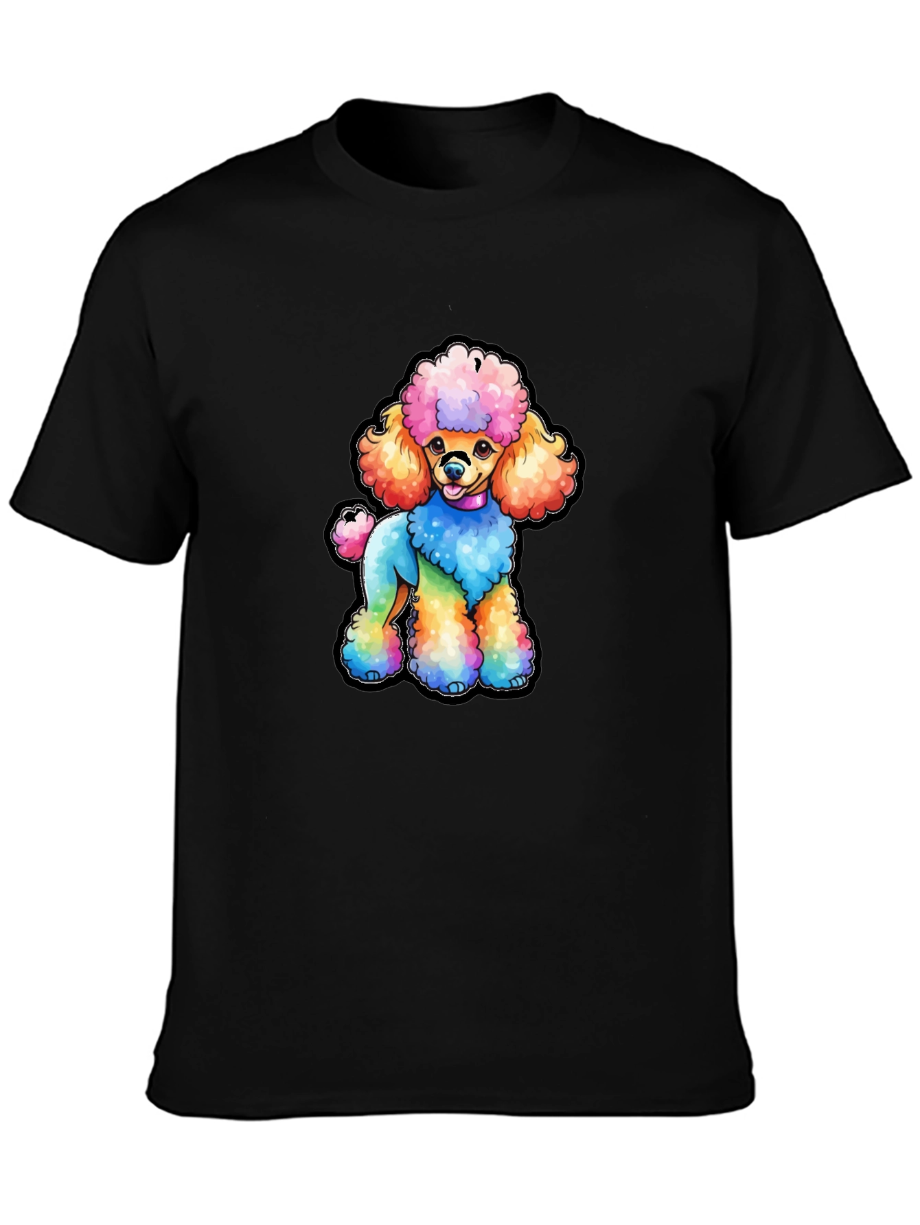 Rainbow Poodle Graphic T-Shirt