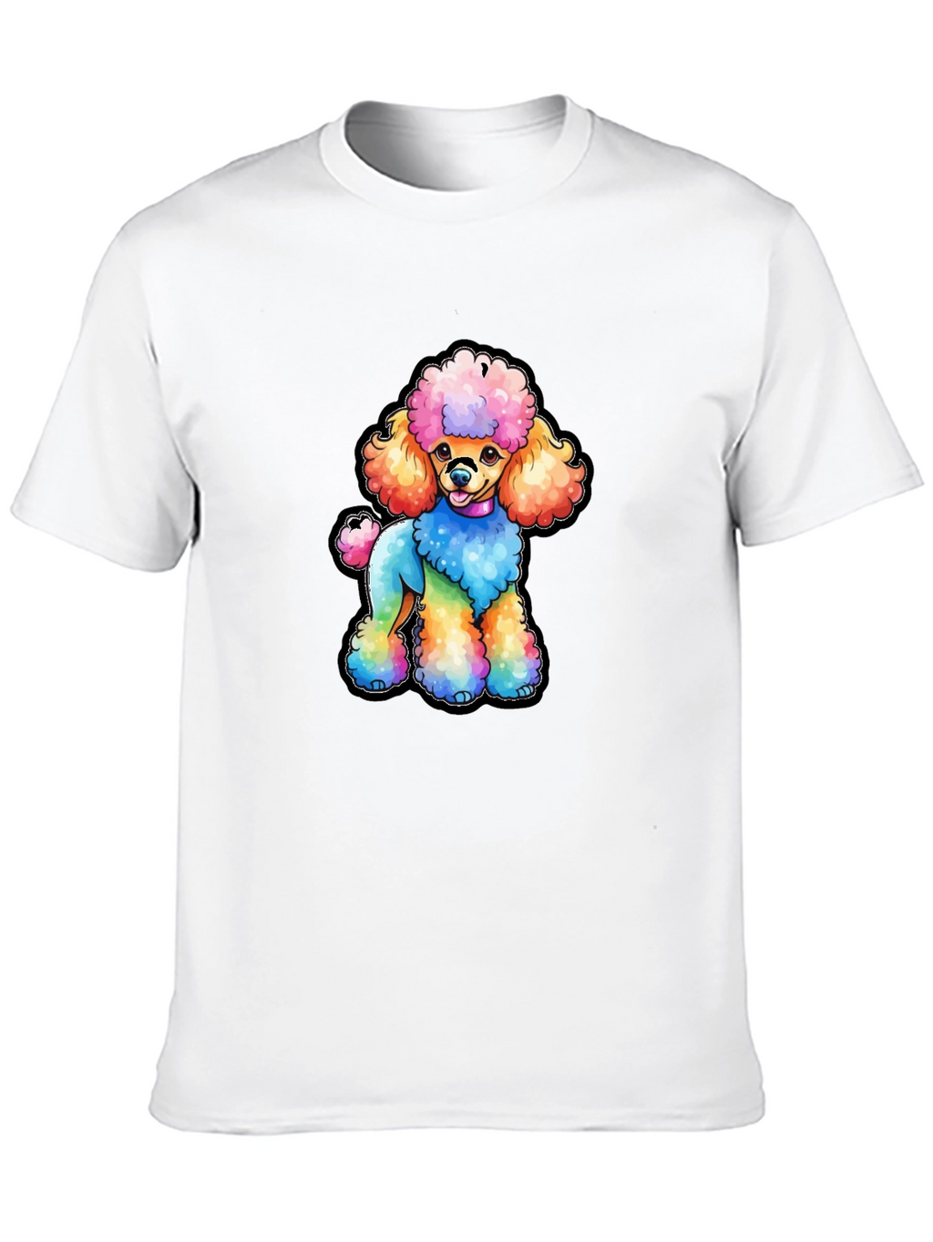 Rainbow Poodle Graphic T-Shirt