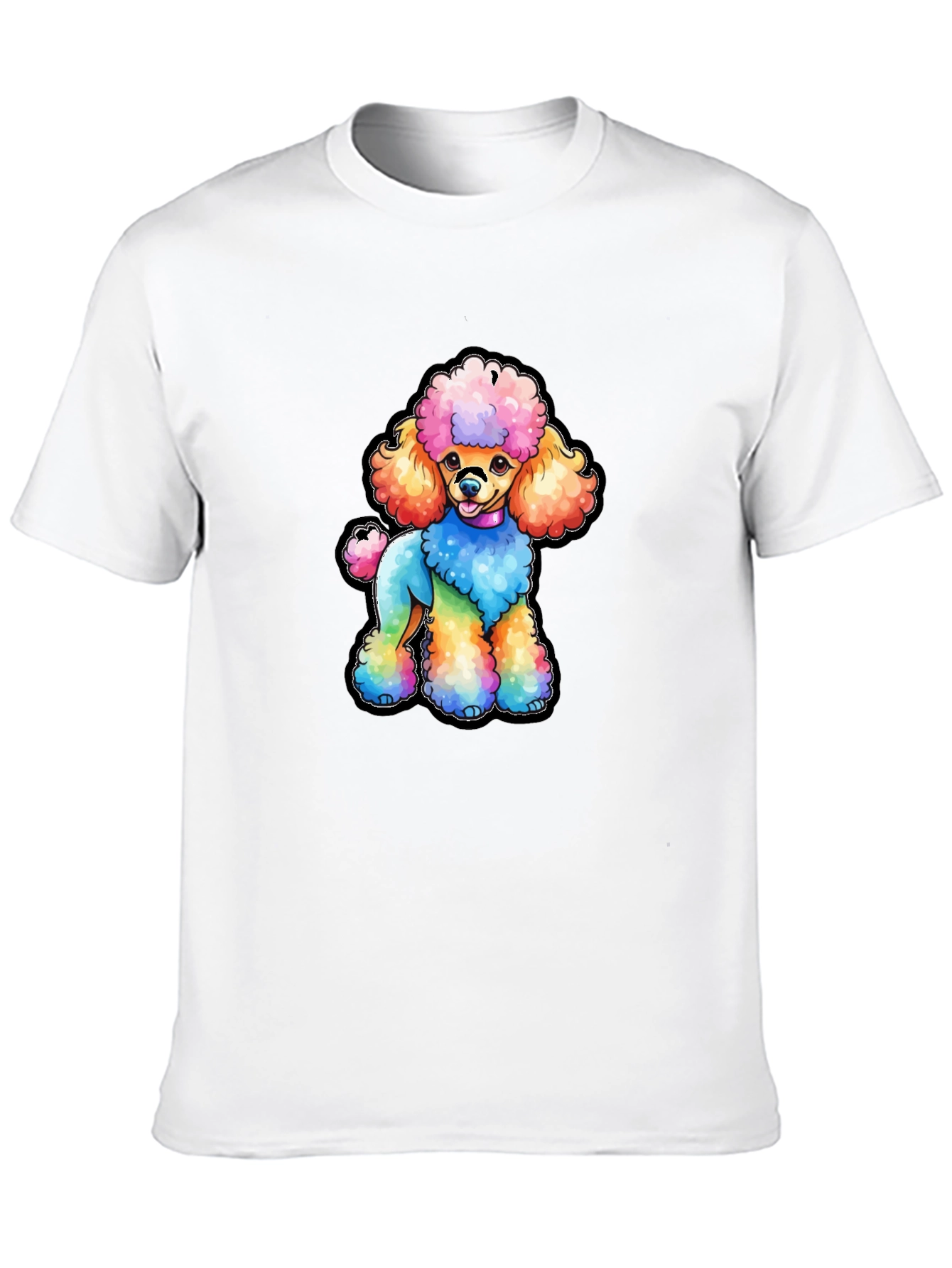 Rainbow Poodle Graphic T-Shirt