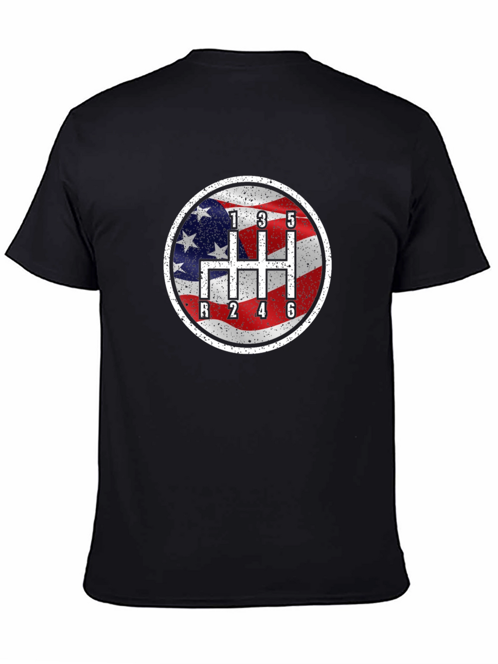 American Flag Manual Shift Car Enthusiast T-Shirt