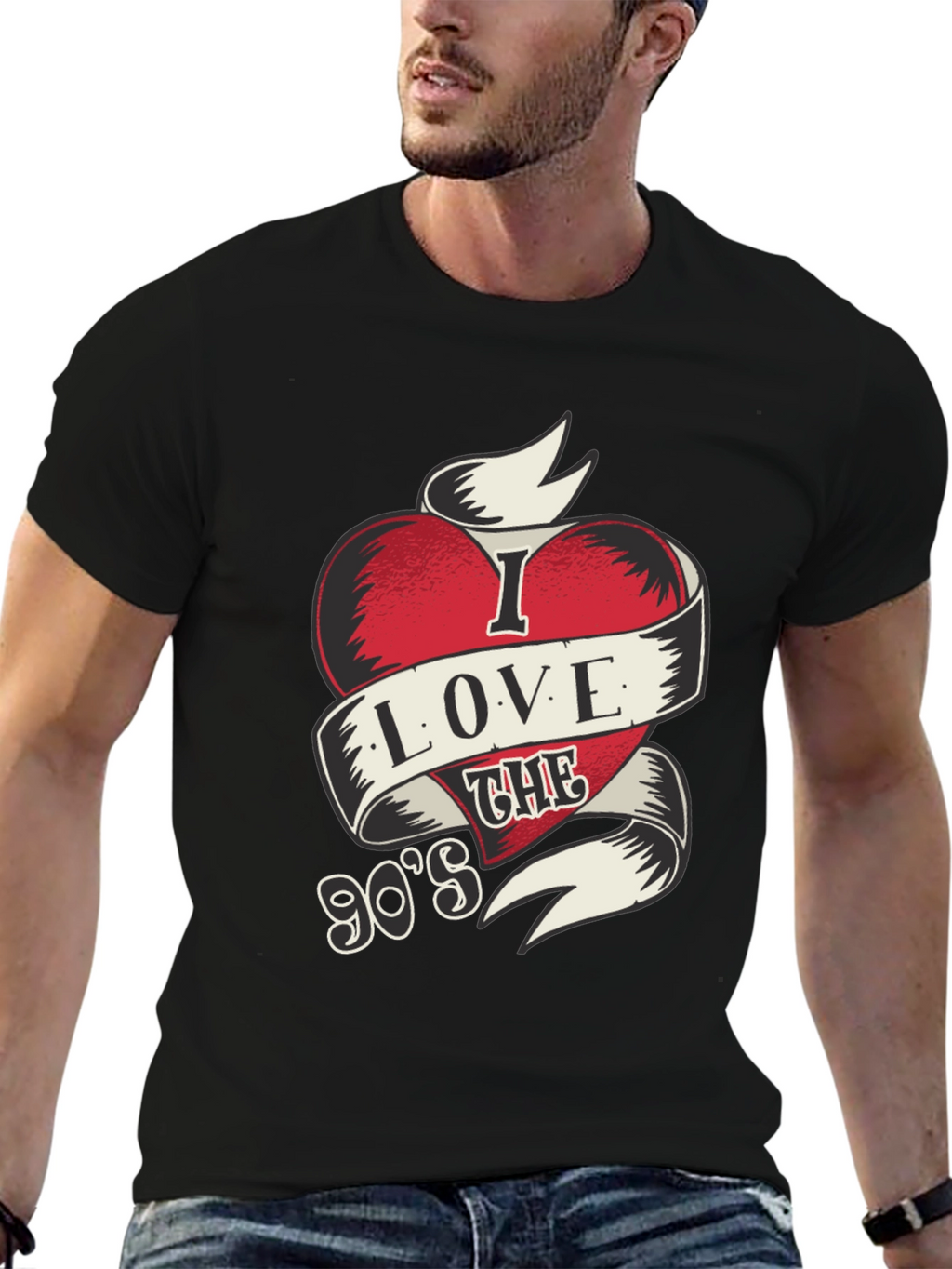 I Love The 90s Mens Black Graphic Tee