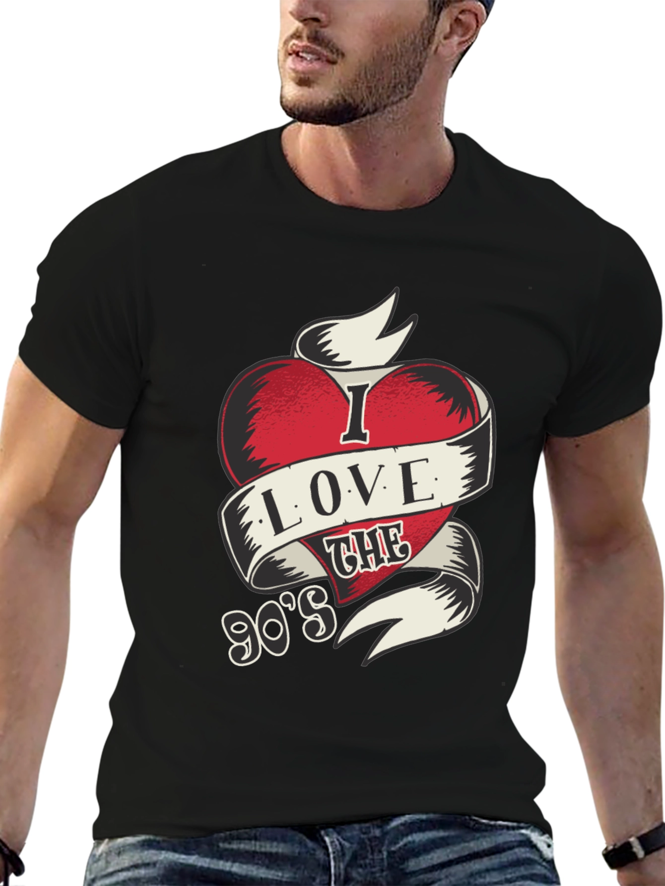 I Love The 90s Mens Black Graphic Tee
