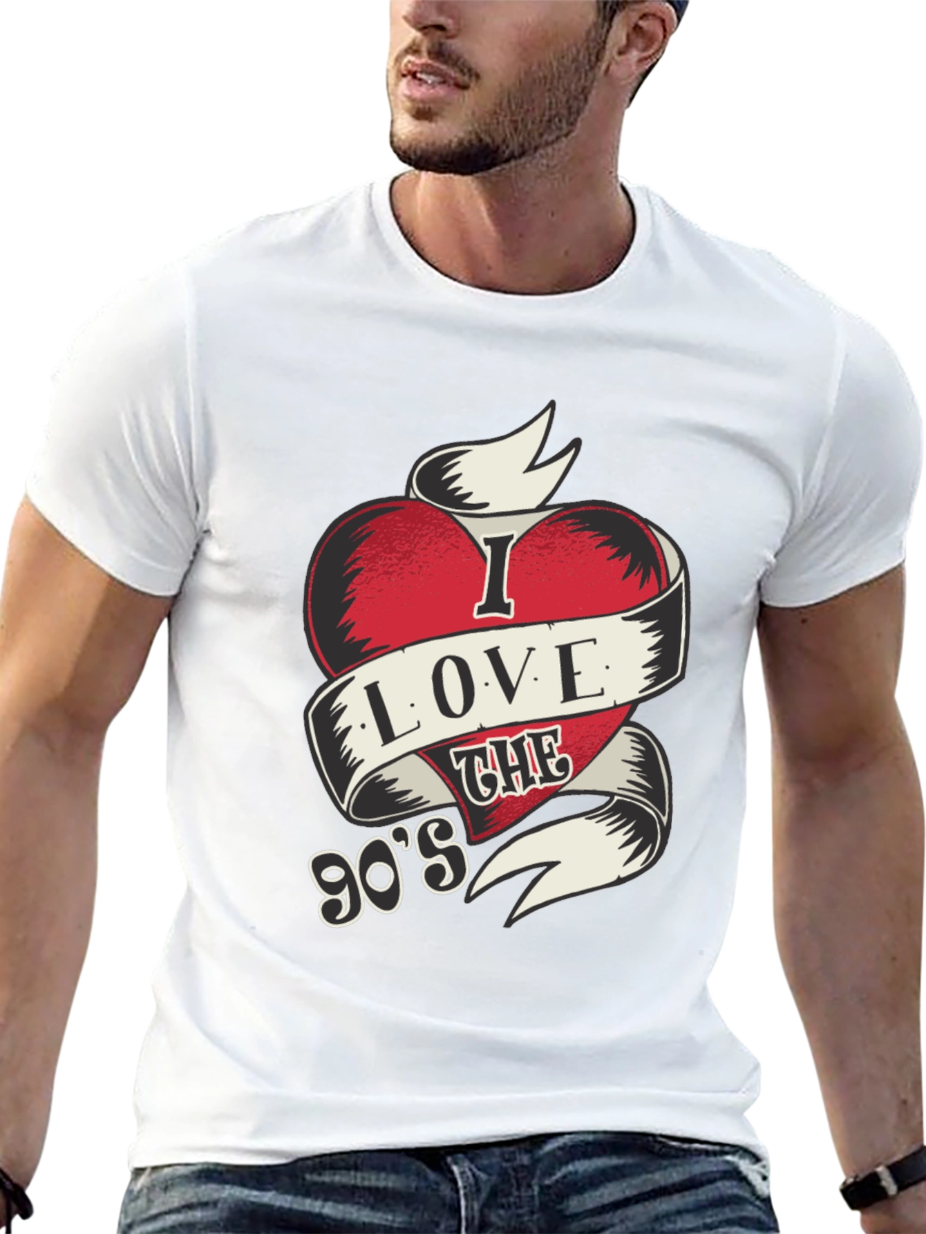 I Love The 90s Mens Black Graphic Tee
