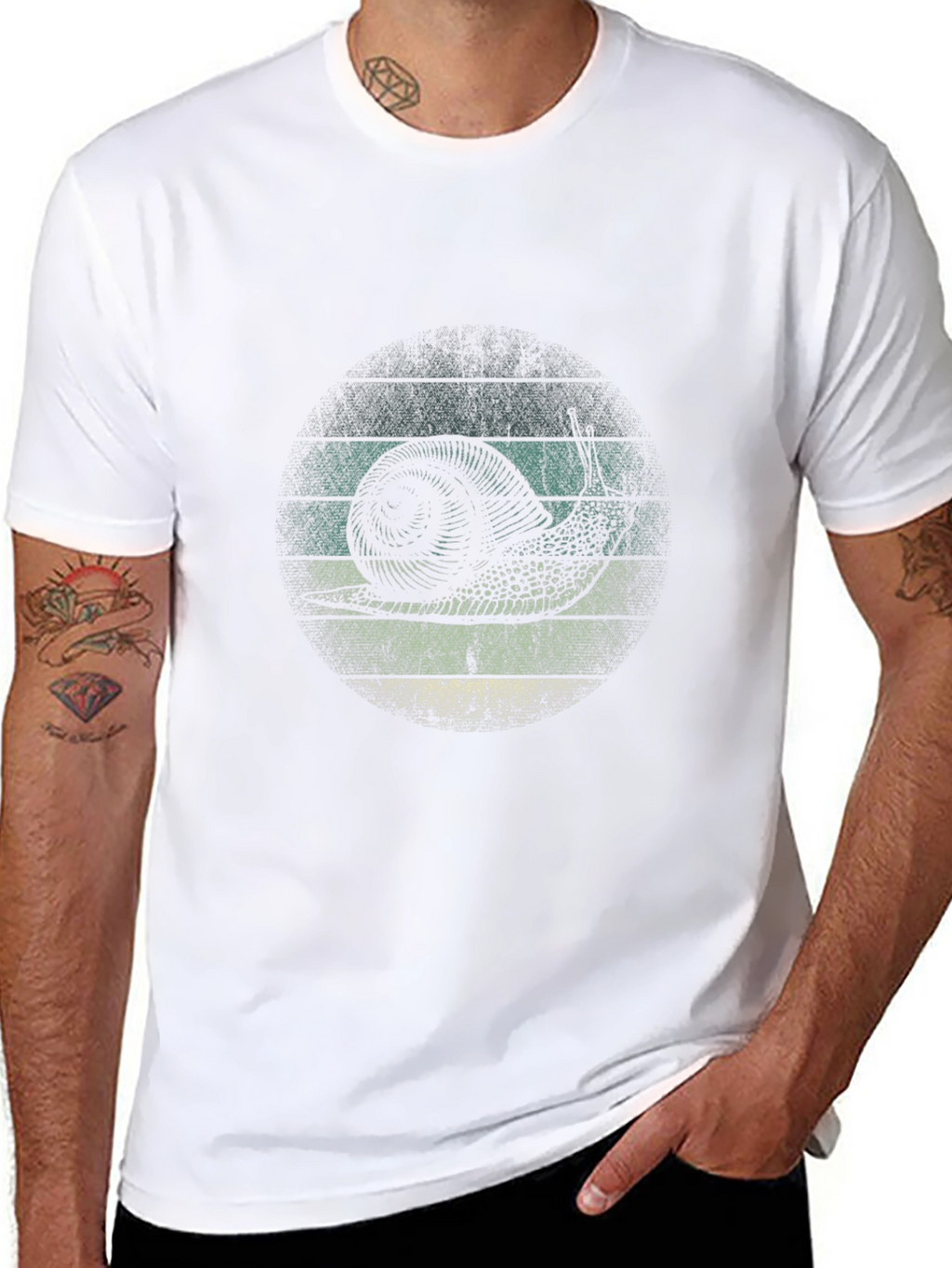 Retro Snail Graphic T-Shirt - Black