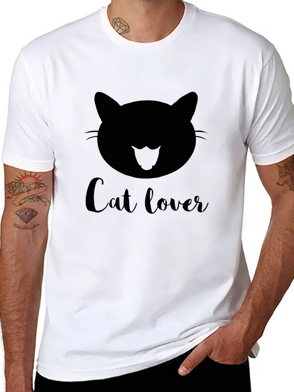 Cat Lover Graphic Black T-Shirt