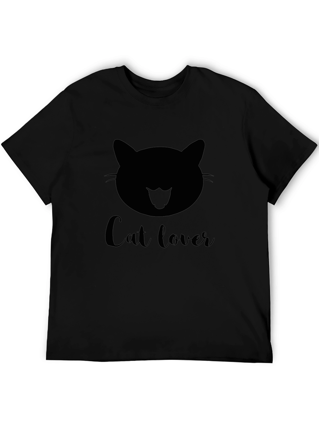 Cat Lover Graphic Black T-Shirt