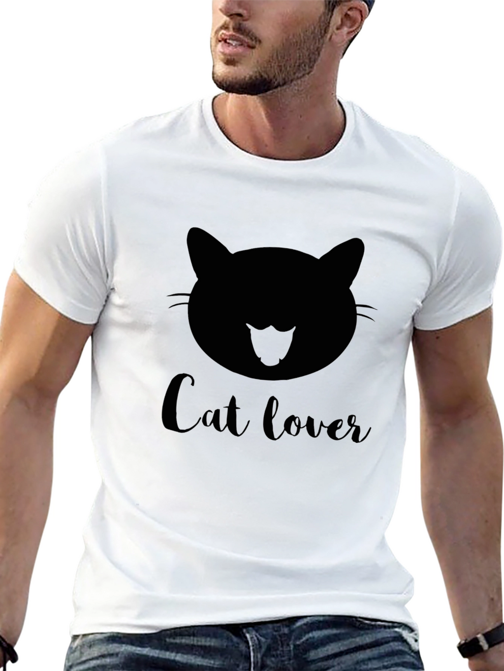 Cat Lover Graphic Black T-Shirt