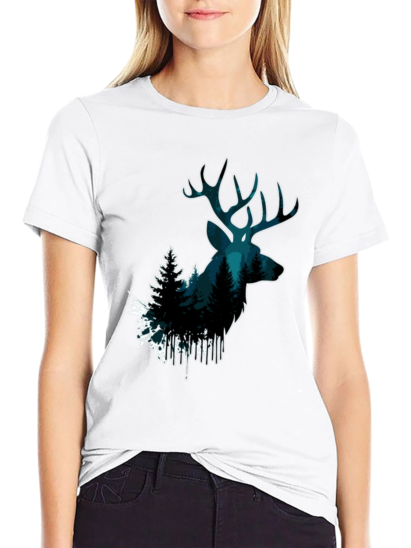 Deer Forest Graphic Tee - Nature Lovers T-Shirt