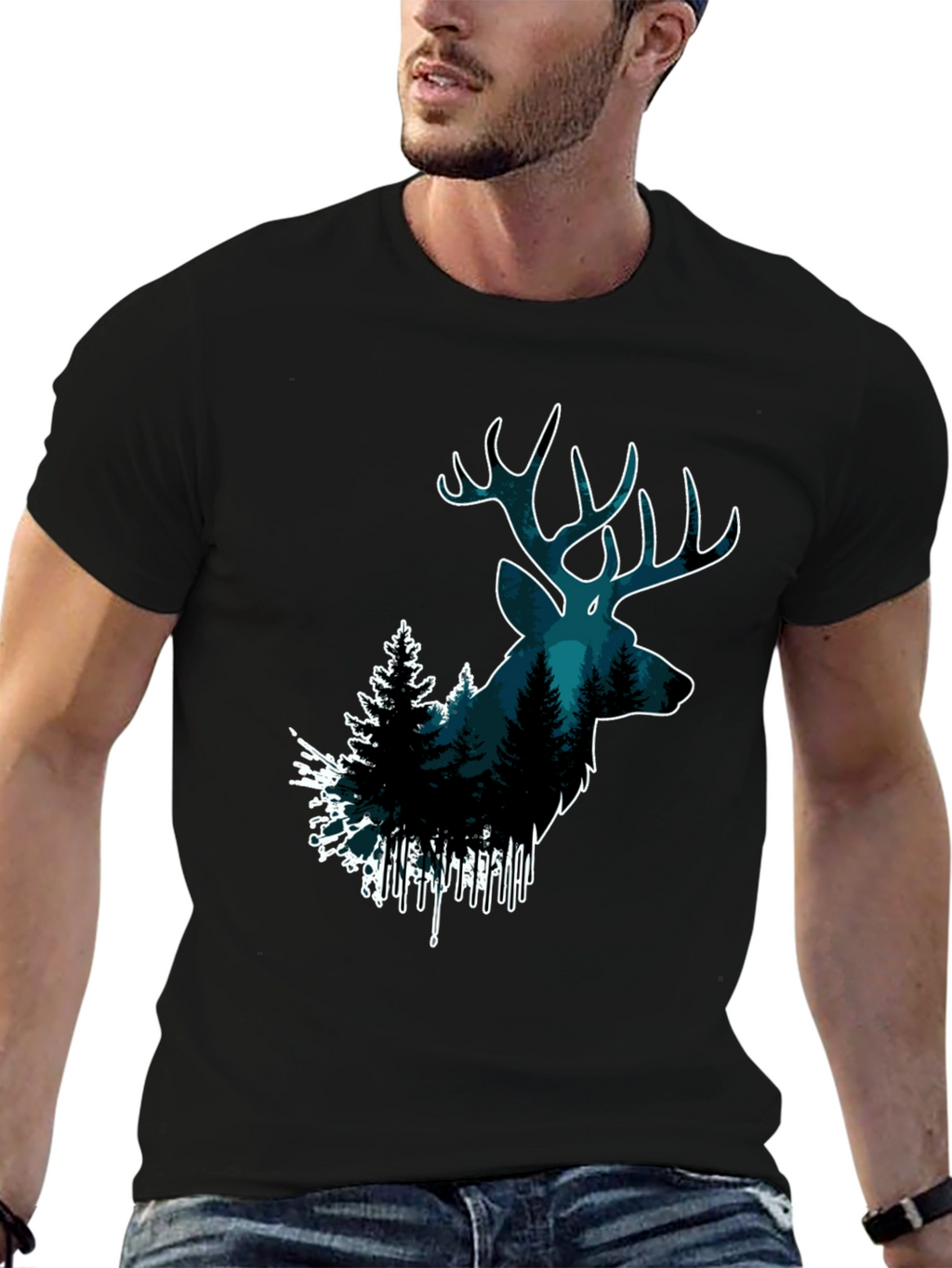 Deer Forest Graphic Tee - Nature Lovers T-Shirt