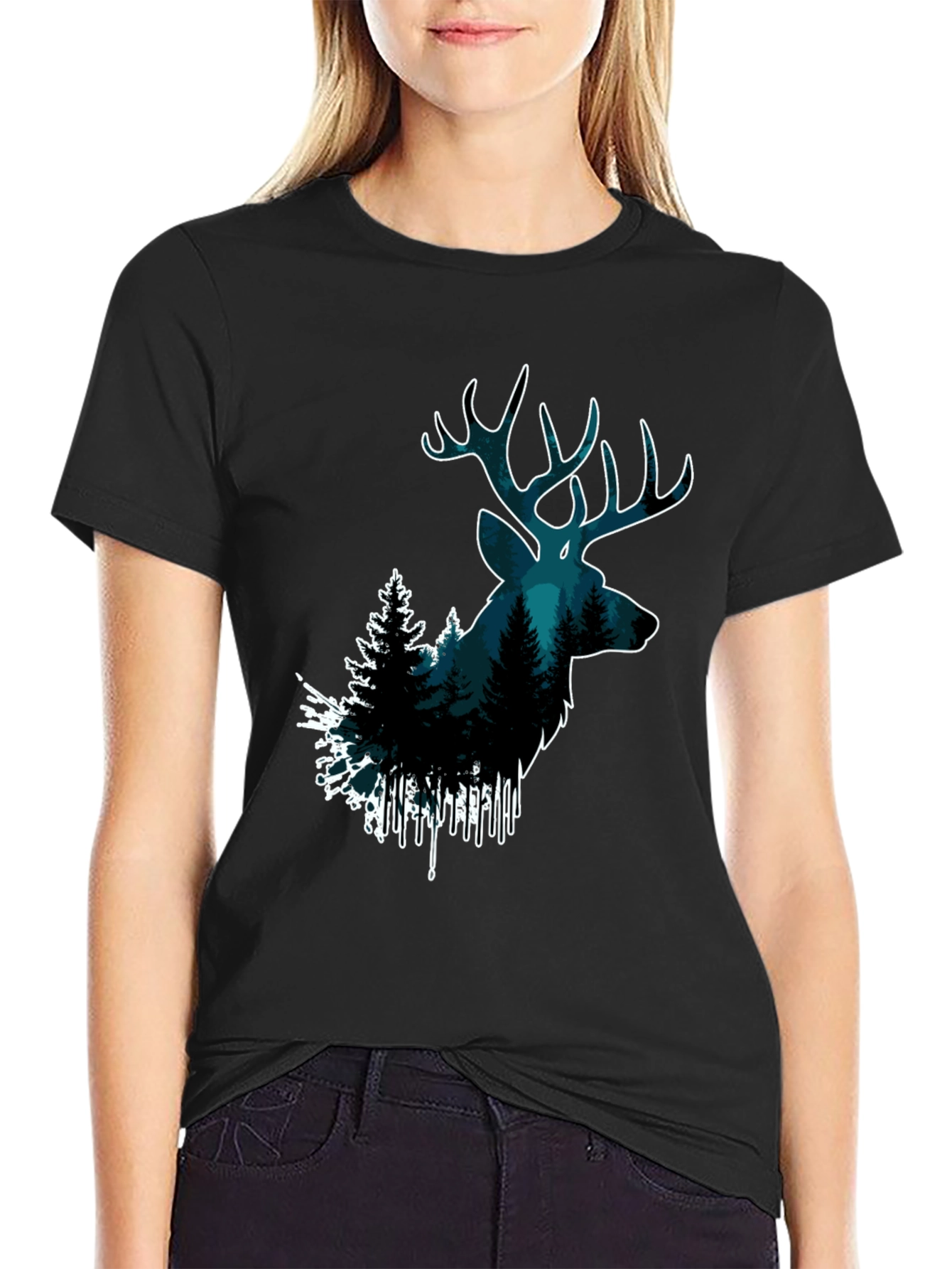 Deer Forest Graphic Tee - Nature Lovers T-Shirt