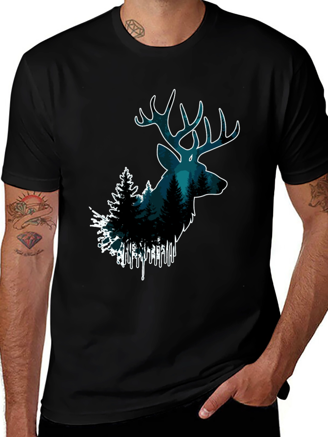 Deer Forest Graphic Tee - Nature Lovers T-Shirt