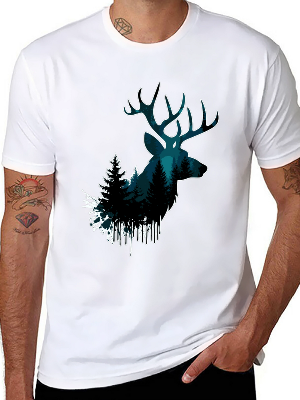 Deer Forest Graphic Tee - Nature Lovers T-Shirt